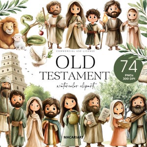Altes Testament Clipart, Biblische Figur Clipart, Biblische Geschichte, Biblische Menschen, Religiöse Clipart, Christ, Jesus Wunder, Moses, Abraham
