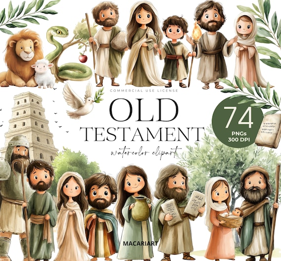 Old Testament Clipart, Biblical Character Clipart, Bible Story, Biblical People, Religious Clipart, Christian, Jesus Miracle, Moses, Abraham
