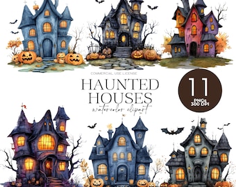 Haunted House Clipart Spooky Halloween Gothic Haunted House Png Halloween Party Decor Trick or Treating Commercial Use Digital Download