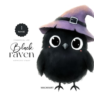 Cute Raven Clipart Watercolor Witches Raven Png Black Raven Halloween Animals Crow Clipart Spooky Halloween Png Bird Clipart Transparent Png