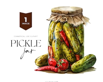 Pickle Jar Png Watercolor Preserves Clipart Food Clipart Canning Label Pickles Clipart Pickles Lover Svg Digital Download Commercial Use