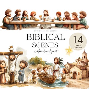 Biblische Szenen Clipart, Clipart für das Kinderbibellernen, Bibel-Hintergründe PNG, Christliche Clipart, 12 Apostel, Abendmahl, Bethlehem, Jerusalem