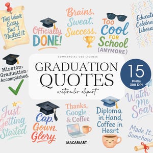 Graduierung Zitat Clipart, lustige Aquarell Graduierung Zitate, Diplom Png, Graduierung Hut, Elementare Graduierung, Graduierung Sublimation