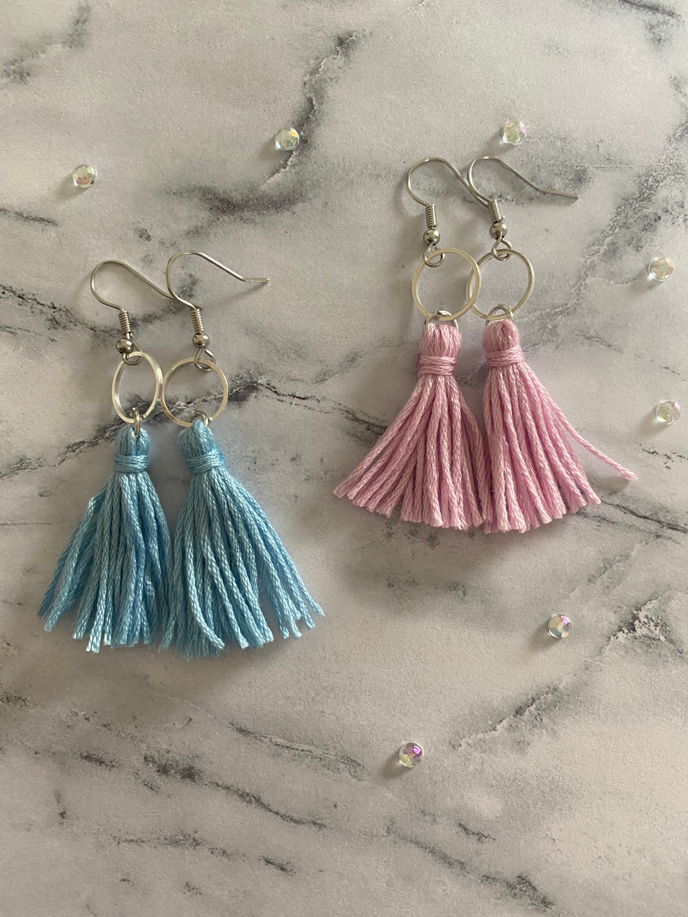 Gender Reveal Tassel Earrings Etsy
