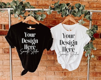 Bella Canvas 3001 Mockup | Bella and Canvas T-Shirt 3001 Mockup | Bella & Canvas Black Tshirt Mockup | Brick Wall Mockup | Black and White