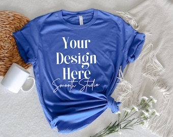 Bella Canvas 3001 Mockup | Royal Blue Bella and Canvas T-Shirt 3001 Mockup | Bella & Canvas Royal Blue T-shirt Mockup | Plain Shirt Mockup