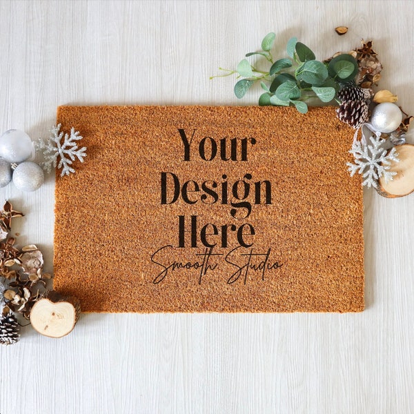 Doormat Mockup | Doormat Festive Mockup | Foot Mat Christmas Mockup | Christmas Winter Doormat Mockup | Fall Doormat