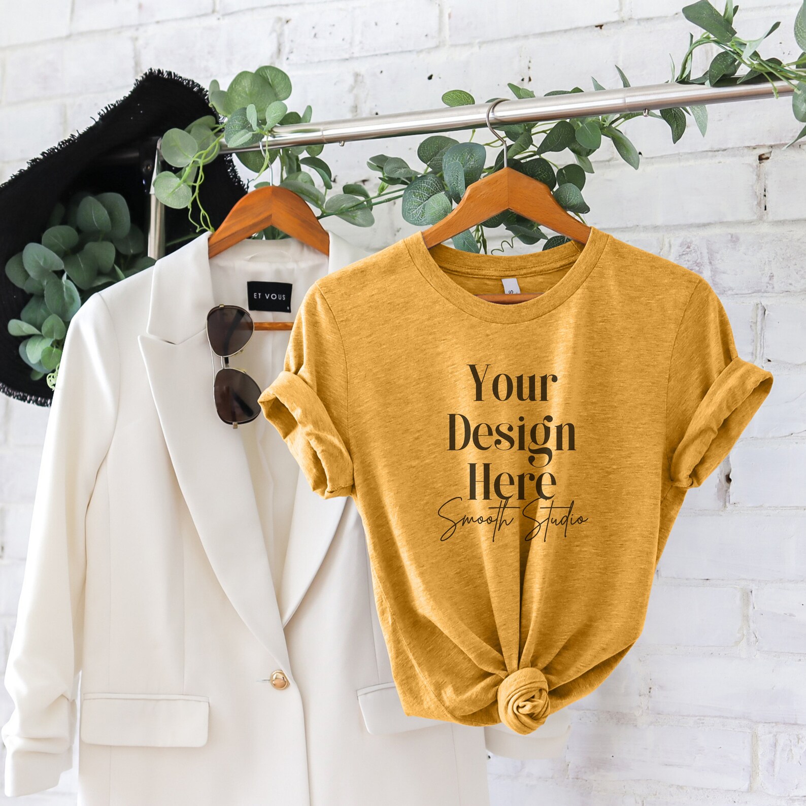 Heather Mustard Bella Canvas 3001 Mockup Heather Mustard - Etsy