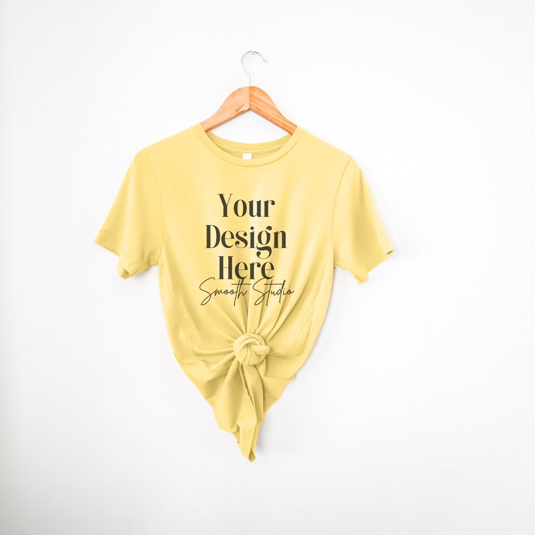 Yellow Bella Canvas 3001 Mockup / Yellow Bella and Canvas T-Shirt 3001 ...