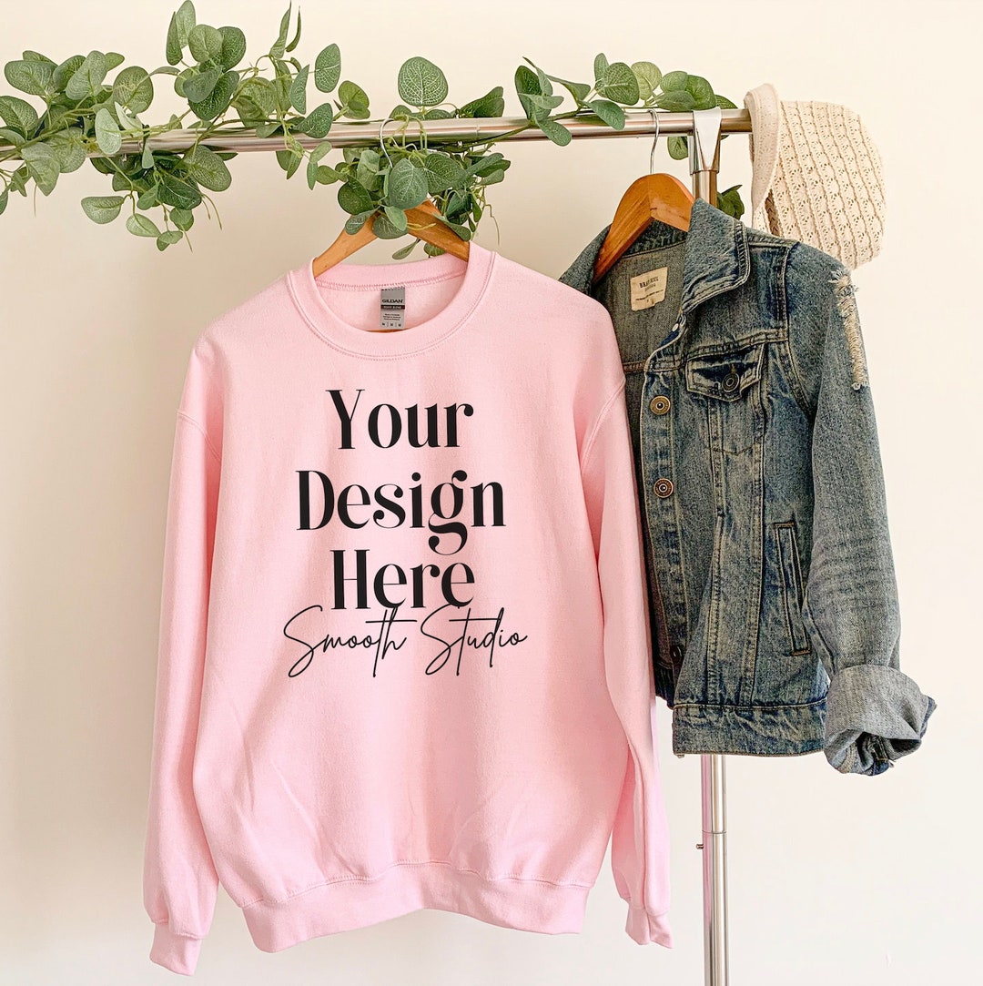 Gildan 18000 Mockup Light Pink Gildan 18000 Sweater Mockup - Etsy