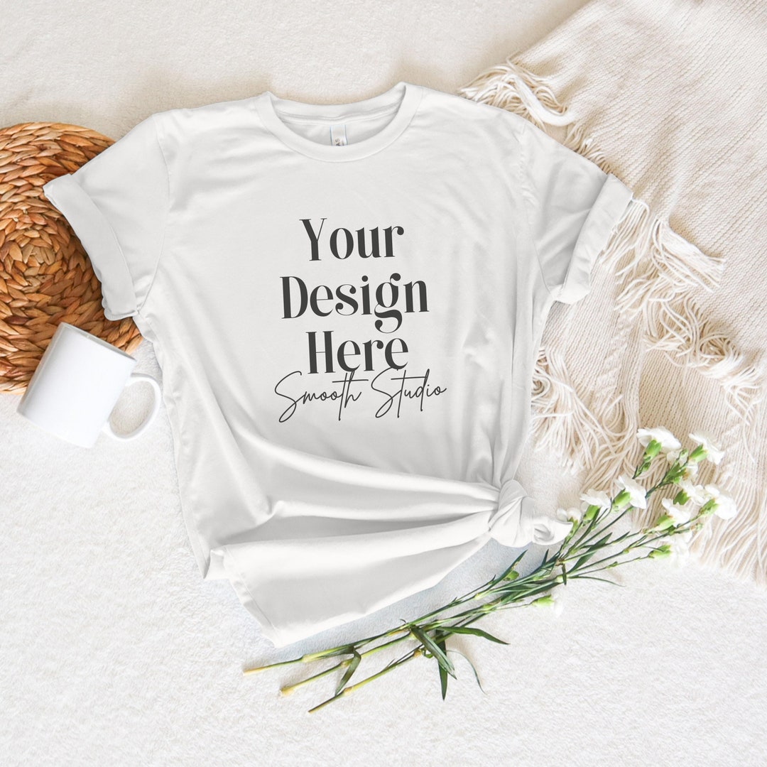 Vintage White Bella Canvas 3001 Flat Lay Mockup, Bella Canvas T-shirt ...