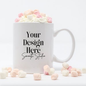 Mug Mockup | Marshmallow White Mug Mockup | Plain Mug Mockup | Winter Mug Mockup | Mug Mockup | 11oz Mug Mockup | White Rose Mug Mockup