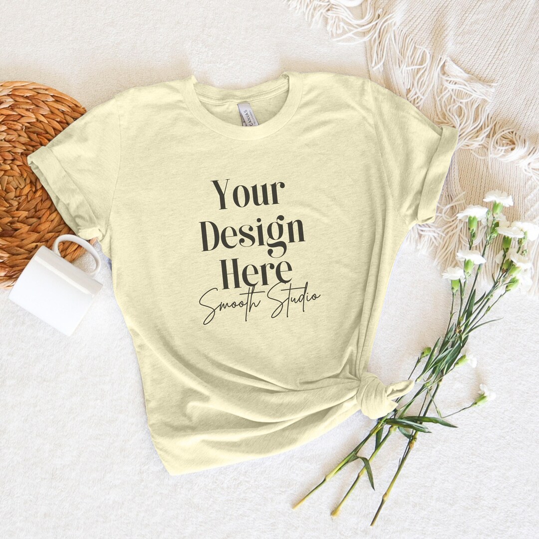 Heather French Vanilla Bella Canvas 3001 Mockup | Heather French ...