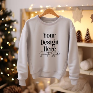 Gildan 18000 Mockup | Hanging Sport Grey Gildan 18000 Sweater Mockup | Hanging Mockup Sport Grey Sweatshirt Mockup | Grey Gildan 18000 Mock