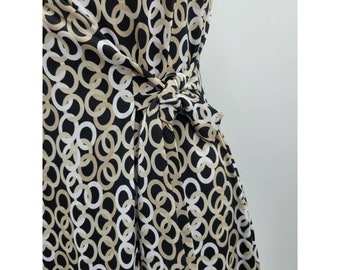 Dana Buchman femme leopard/noir robe imprimée/avec ceinture taille S Dana Buchman femme leopard/noir robe imprimée/avec ceinture taille S