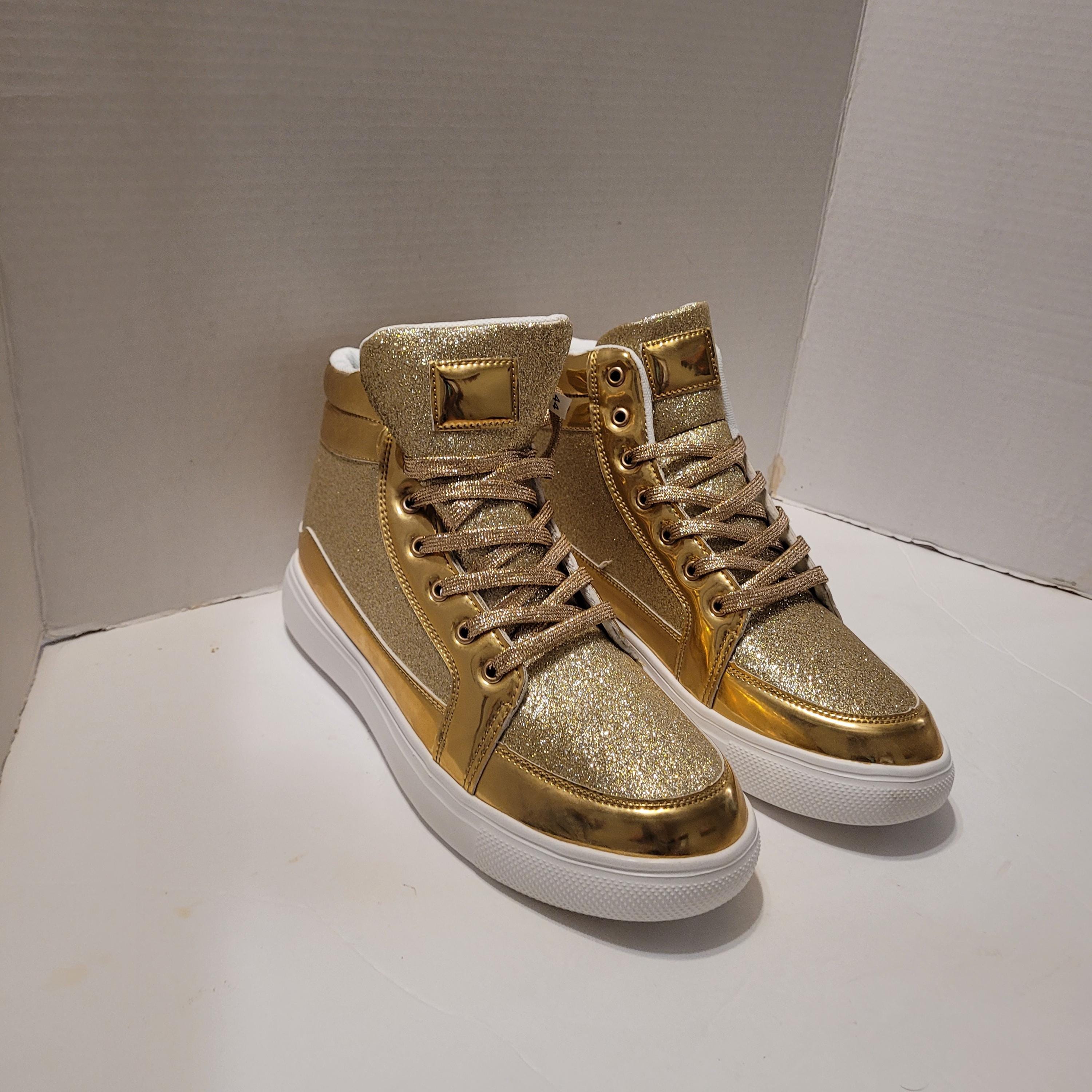 Designer High-Top Sneakers - Gold and Brown Piper Finn - Baby & Toddler Shoes - Leather High Top Sneaker  main image 4