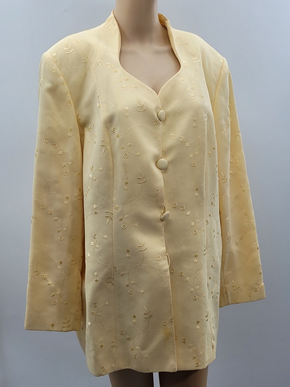 ML Studio Vintage Yellow Flora Lined  Suit & Skir… - image 2