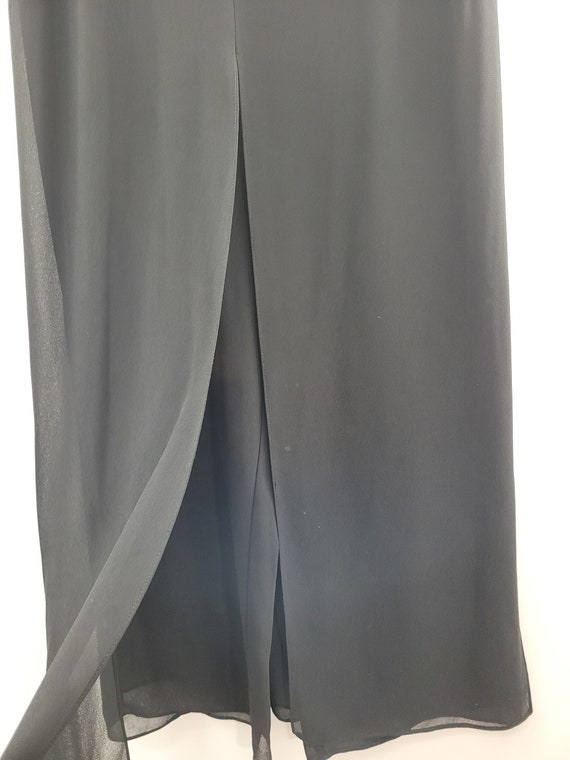 R&M Richards Black Sheer Pants Skirt Maxi Elastic… - image 6