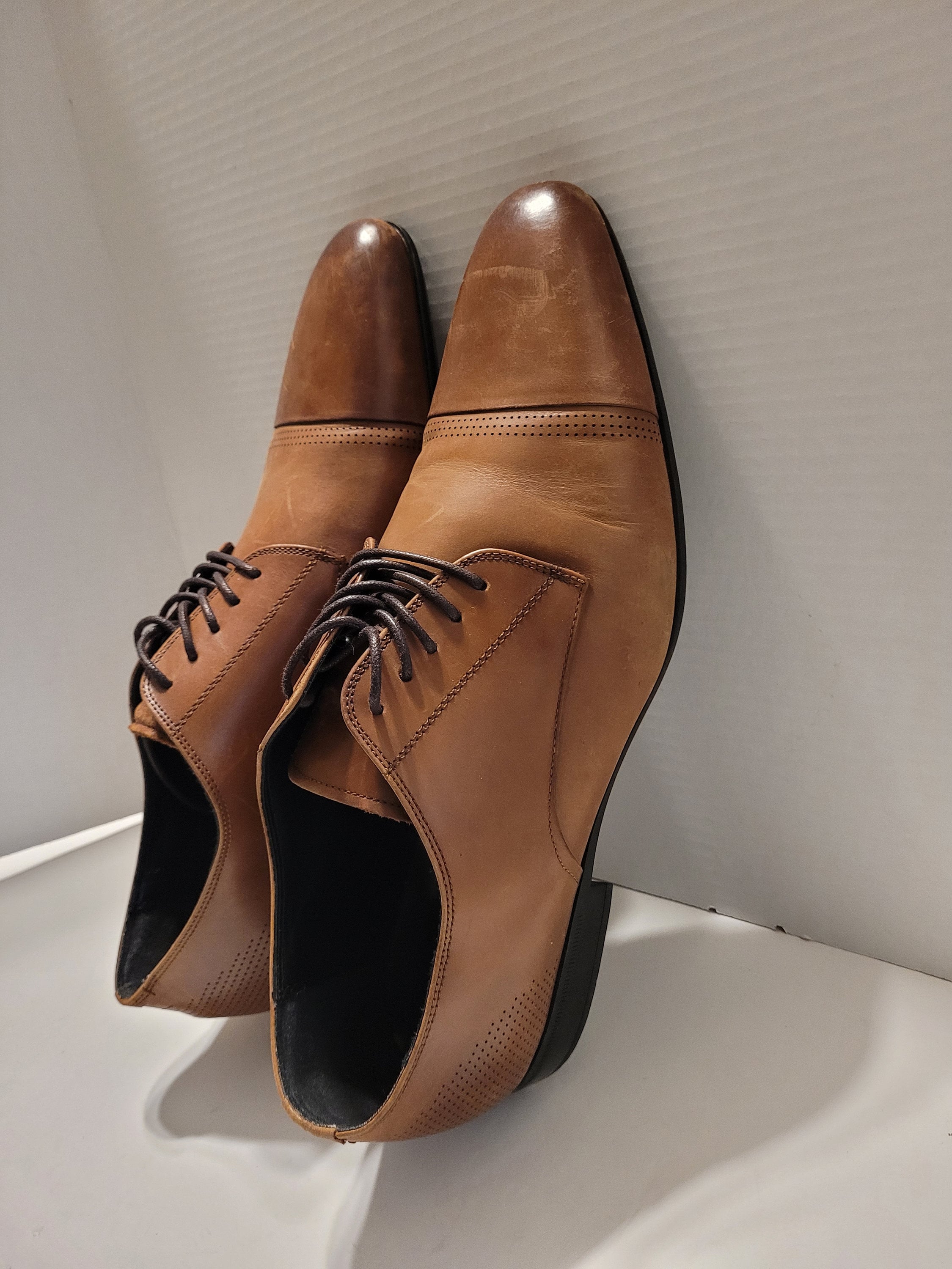 aldo mens brown dress shoes ALDO Men's Orlovoflexx Driving Shoes Light Brown Size 8