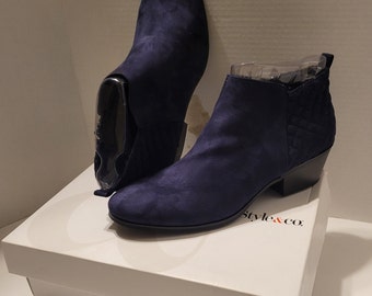 Ladies navy cheap ankle boots