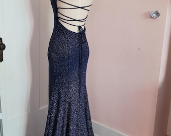 Fiesta Fashion Blue Sparkle Full Length Dress Size Medium - Etsy Ireland