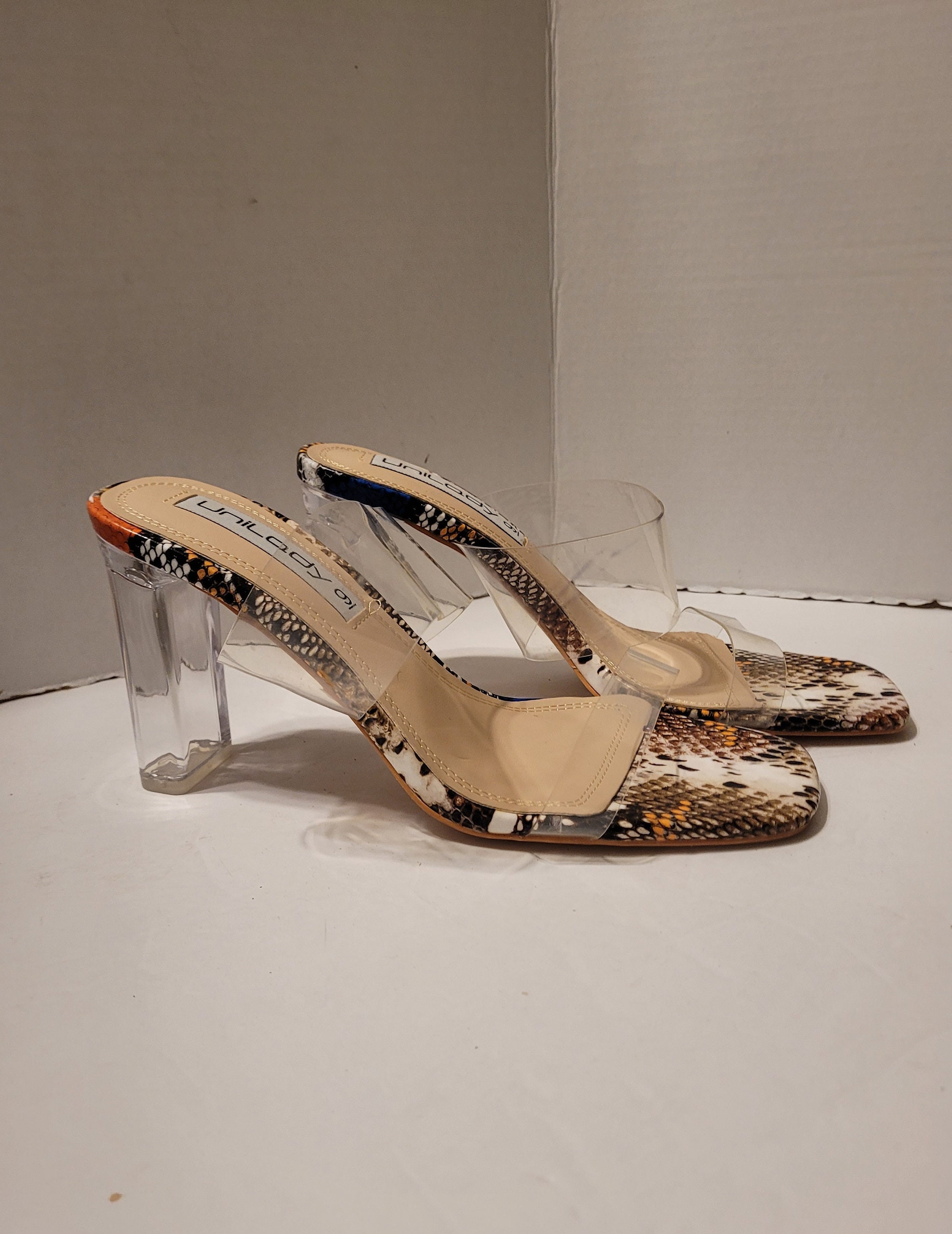 Unilady Womens Transparent Block Heel Multicolor Sandals  display picture 3
