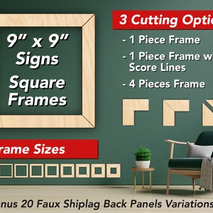 50 SVG DIGITAL FILE - Square Sign with Square Frame Templates for Glowforge