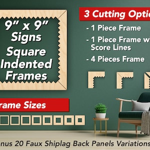 50 SVG DIGITAL FILE - Square Sign with Square Indented Frame Templates for Glowforge