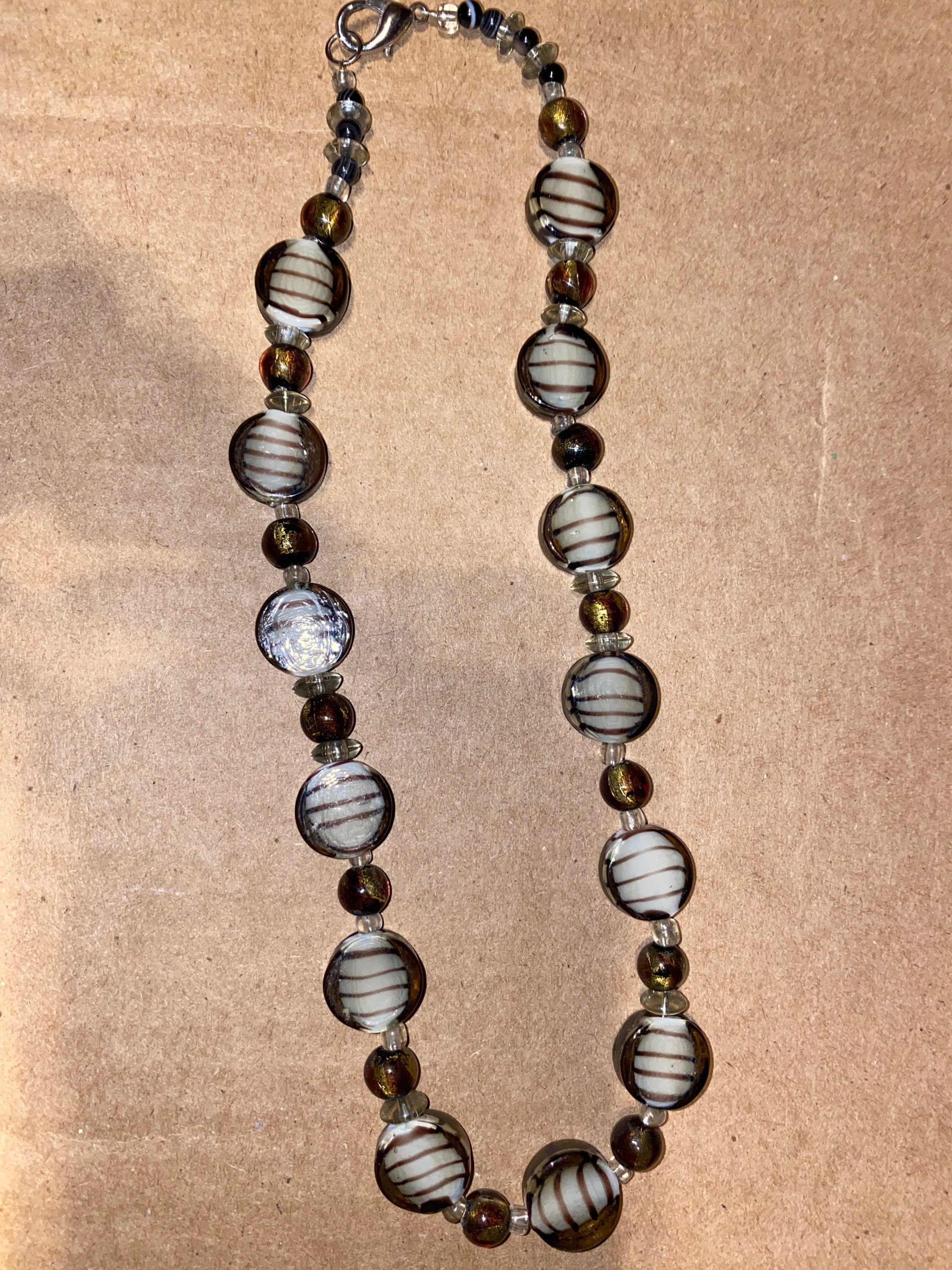 Necklace made with glass beads Etsy