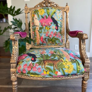 Bohemian Antique French Throne Chair