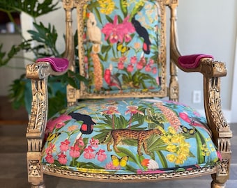 Bohemian Antique French Throne Chair