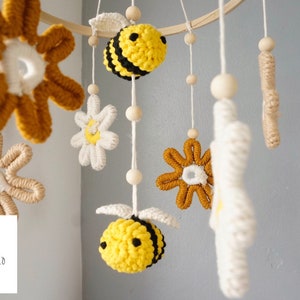 Bumble Bee Baby Mobile: Boho Nursery Decor
