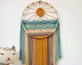 Sunshine Macrame Dreamcatcher: Boho Nursery Wall Art