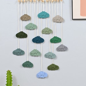 Macrame Cloud Wall Hanging, Boho Nursery Wall Decor, Colorful Baby Room Art