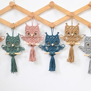 Macrame Owl  Wall Hanging, Macrame Animals, Macrame Owl, Decor Baby Room, Gift For Kids, Baby Room Decor Wall Art, Baby Boy Room Decor