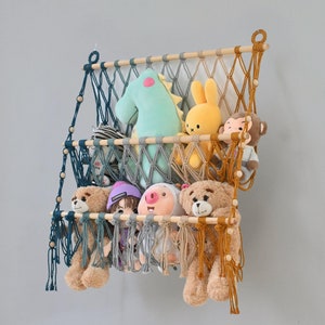 Boho Toy Storage, Boho Nursery Decor, Macrame Toy Net, Squishmallow Hammock, Stuff Animal Hammock, Nursery Wall Decor, Playroom Wall Decor
