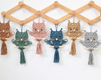 Macrame Owl  Wall Hanging, Macrame Animals, Macrame Owl, Decor Baby Room, Gift For Kids, Baby Room Decor Wall Art, Baby Boy Room Decor