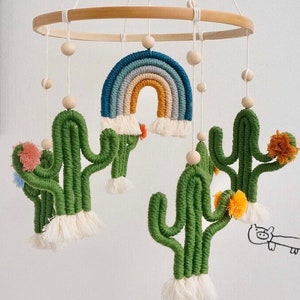 Baby&#39;s Sleep Mobile, Baby Crib Mobile, Green Decor, Handmade Macrame Mobile, New Born Gifts, New Mom Gifts