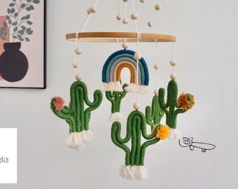 Cactus Baby Mobile, Baby Boy Mobile, Jungle Nursery Decor, Jungle Baby Shower, Inspiration Hanging, Spirit Vibes, Stay Strong, Cheering Gift