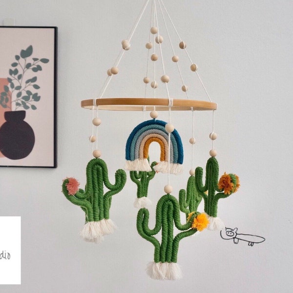 Cactus Baby Mobile, Baby Boy Mobile, Jungle Nursery Decor, Jungle Baby Shower, Inspiration Hanging, Spirit Vibes, Stay Strong, Cheering Gift