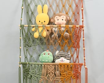 Kids Room Organization, Eco Friendly Toy Storage, Wall Hanging Hammock, Nursery Organizer, Boho Nursery Decor, Boho Toy Storage, Baby Gift