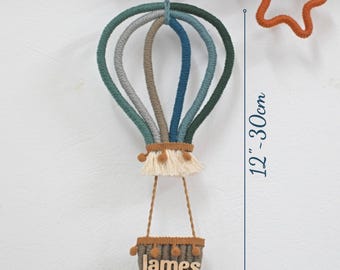 Hot Air Balloon Wall Hanging, Macrame Baby Air Balloon Dream,  Gift For Kids, Nursery Room Decor, Personalized Gifts