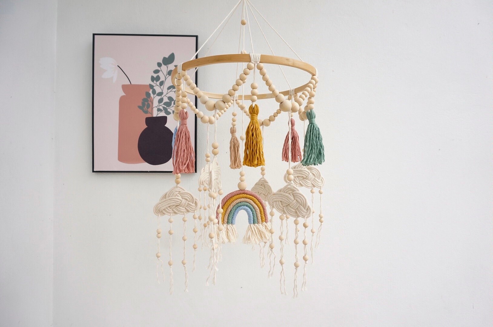Nursery Mobile Macrame Rainbow Mobile Baby Shower Gift - Etsy Israel
