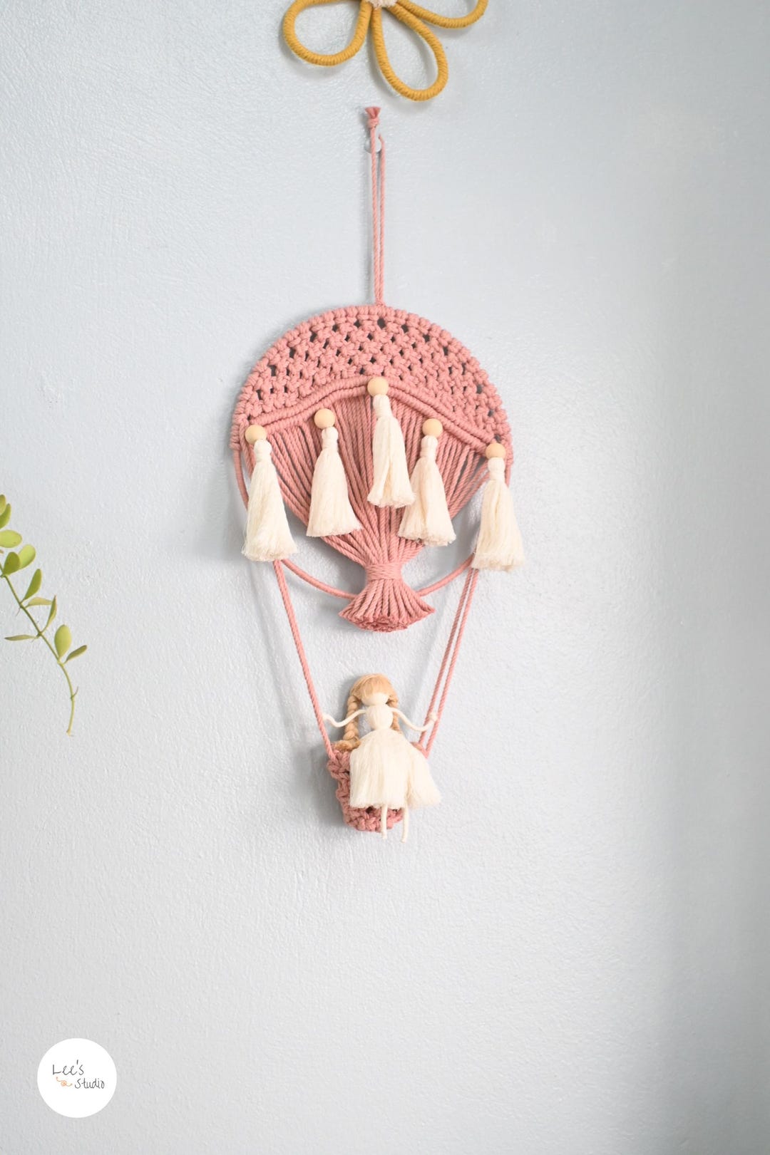 Boho Macrame Hot Air Balloon Wall Decor, Hot Air Balloon Nursery Wall ...