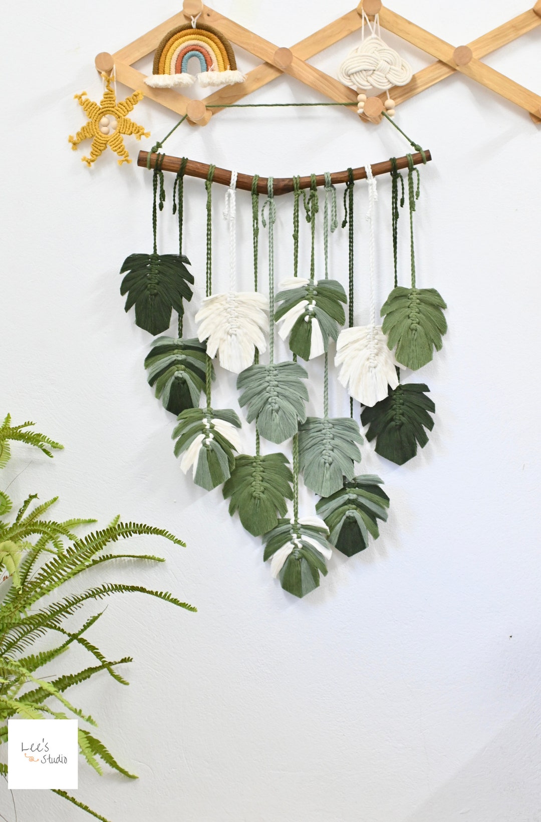 Macrame Monstera Leaf Wall Hanging: Boho Nursery Decor - Etsy