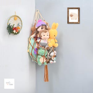 Cute Stuff Animal Organizer Plush Holder, Stuffed Animal Storage, Easy to Hang Plushie Net, Toy Storage, , Mesh Kids Toy Organizer