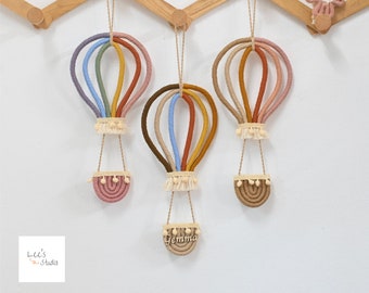 Hot Air Balloon Wall Hanging, Macrame Baby Air Balloon Dream,  Gift For Kids, Nursery Room Decor, Personalized Gifts