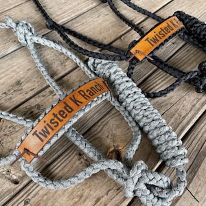 Custom Leather Noseband for Mule Tape Halters: Personalized Horse Halter