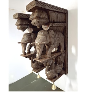 Elephant Corbel, Wood Wall Bracket, Elephant Wall Bracket, Wooden Wall Corbel, Floating Shelfs, Wall Decor, Indian Art, Wall Art, Set of 2