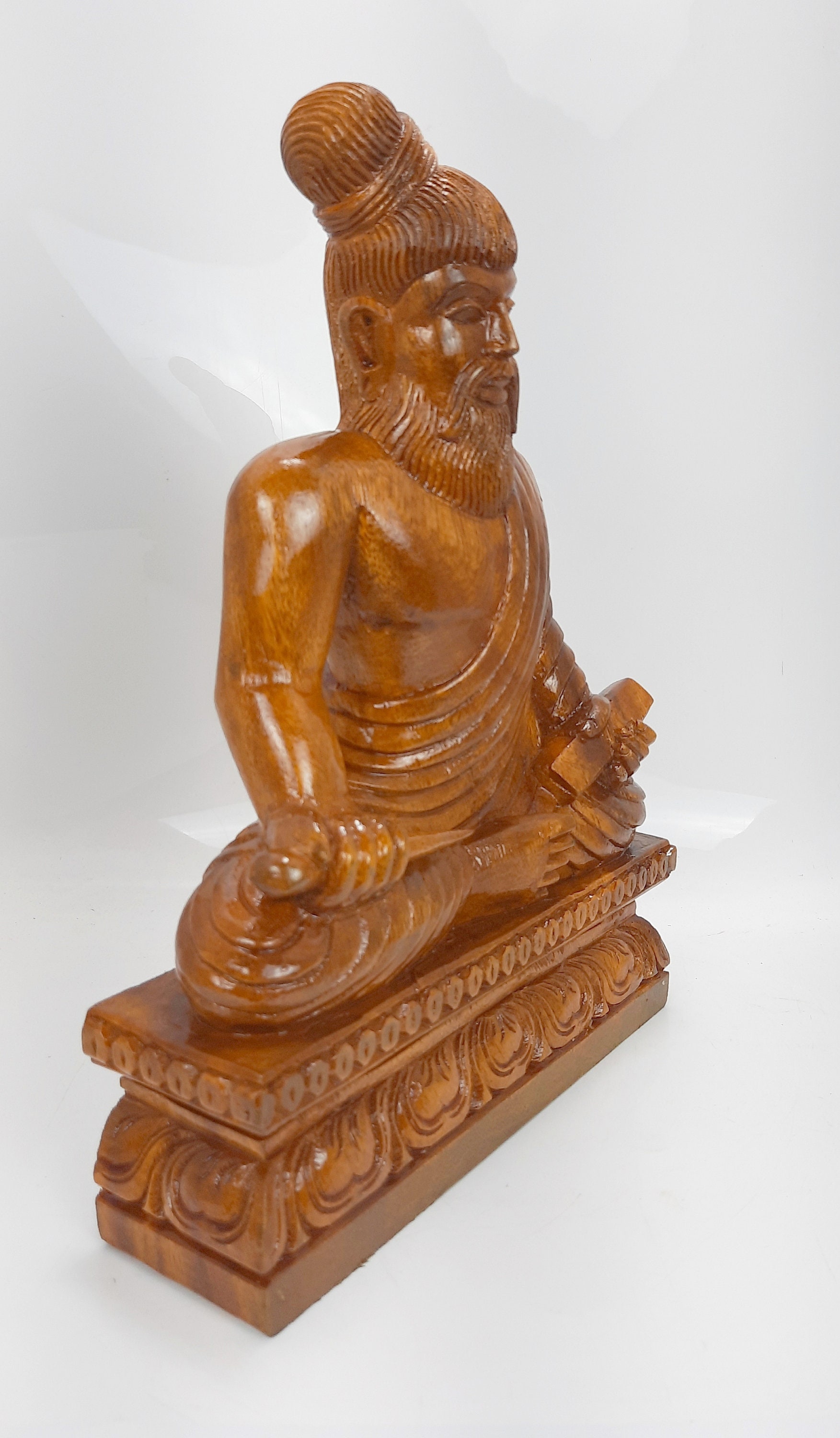 12 Wooden Thiruvalluvar Statue Handmade Statue South Etsy